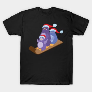 Penguins wearing santa hat in T-Shirt